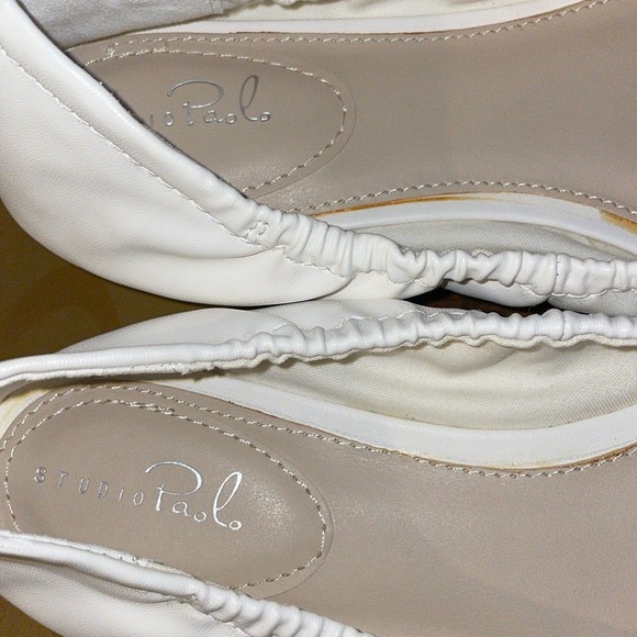 Studio Paolo Ladies 9M White & Turquoise slip-on slippers NEW in BOX - Picture 9 of 16